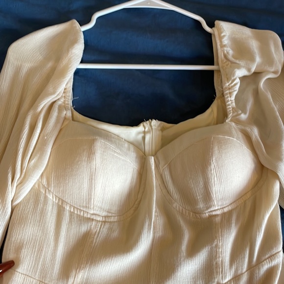 cream corset romper dress - Picture 3 of 4